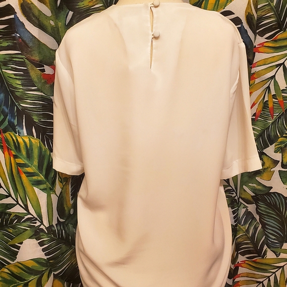 VINTAGE ROMANTIC WHITE EMBROIDERED BLOUSE - Picture 3 of 3